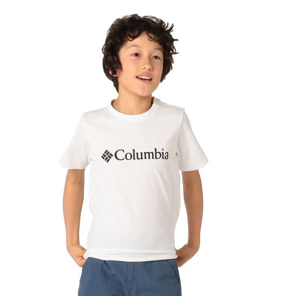 Columbia CSC Basic Logo Shirts White For Boys NZ47216 New Zealand